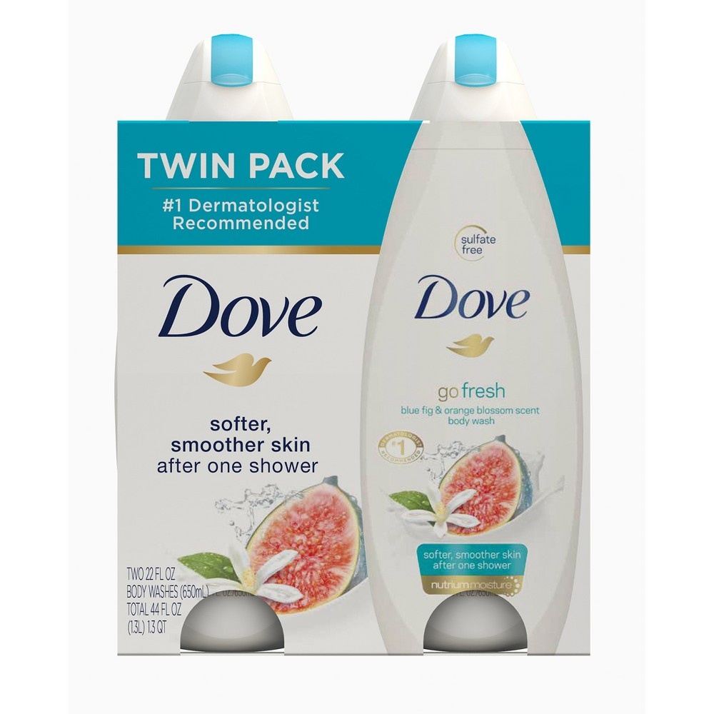 slide 2 of 2, Dove go Fresh Restore Body Wash, Twin Pack, 22 oz