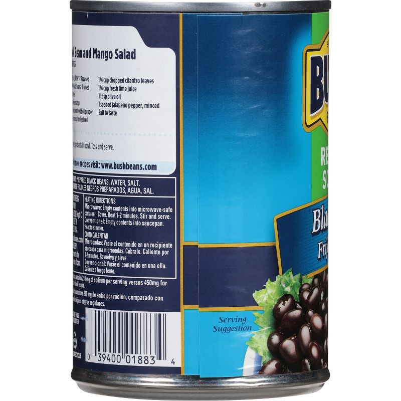 slide 3 of 10, Bush's Reduced Sodium Black Beans - 15oz, 15 oz