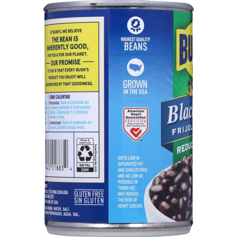 slide 4 of 10, Bush's Reduced Sodium Black Beans - 15oz, 15 oz