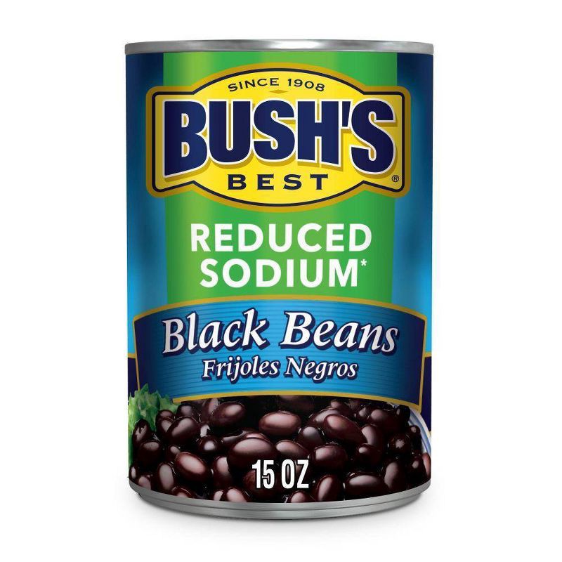 slide 1 of 10, Bush's Reduced Sodium Black Beans - 15oz, 15 oz