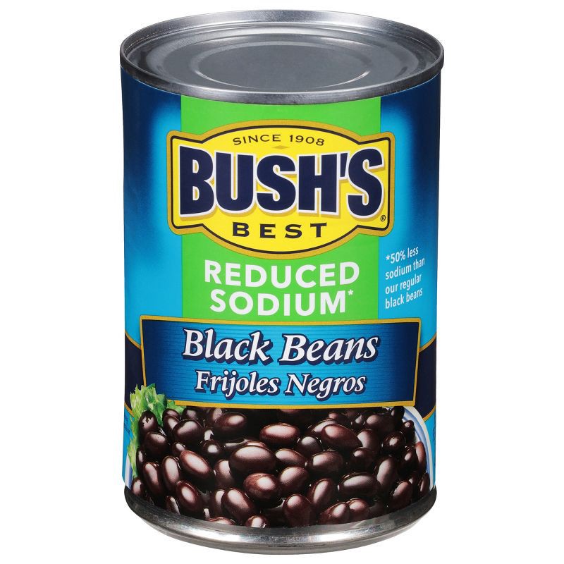 slide 6 of 10, Bush's Reduced Sodium Black Beans - 15oz, 15 oz