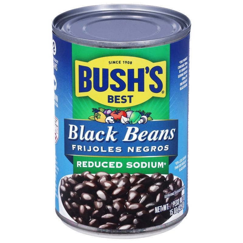 slide 7 of 10, Bush's Reduced Sodium Black Beans - 15oz, 15 oz