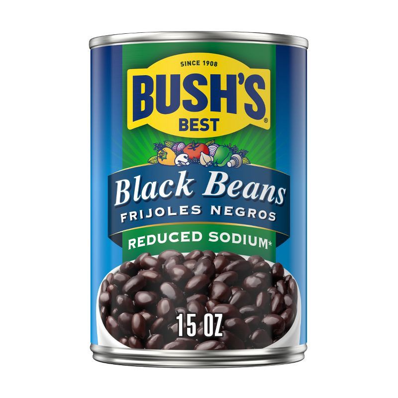 slide 1 of 10, Bush's Reduced Sodium Black Beans - 15oz, 15 oz