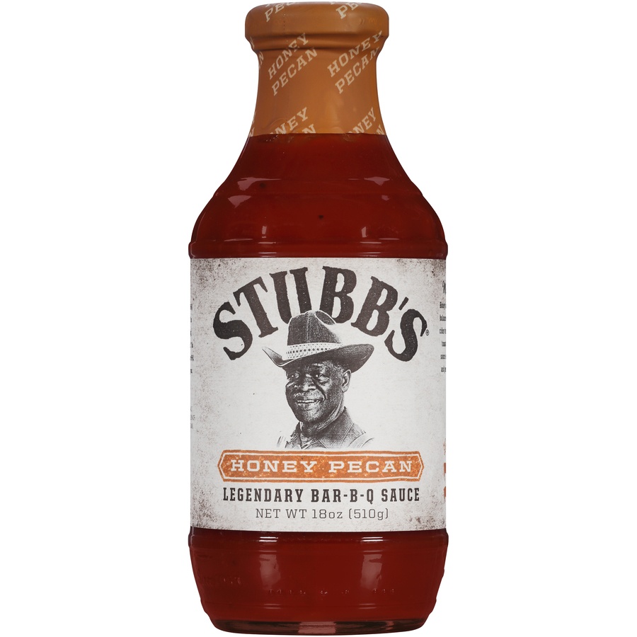 slide 1 of 1, Stubb's Bar-B-Q Sauce, Legendary, Honey Pecan, 18 oz