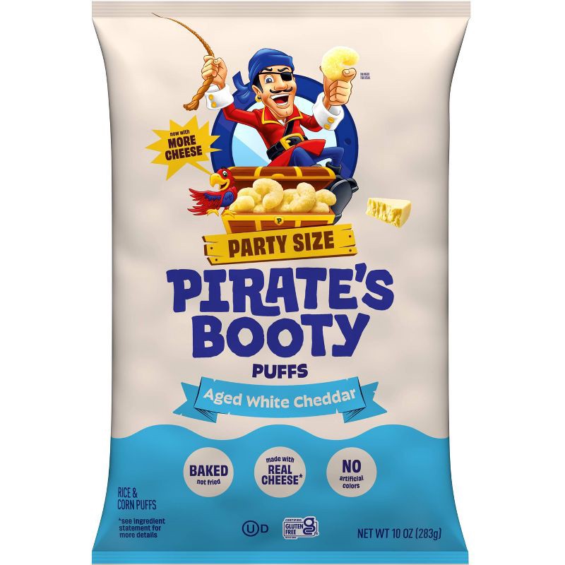 slide 1 of 4, Pirate's Booty Aged White Cheddar Cheese Puffs - 10oz, 10 oz