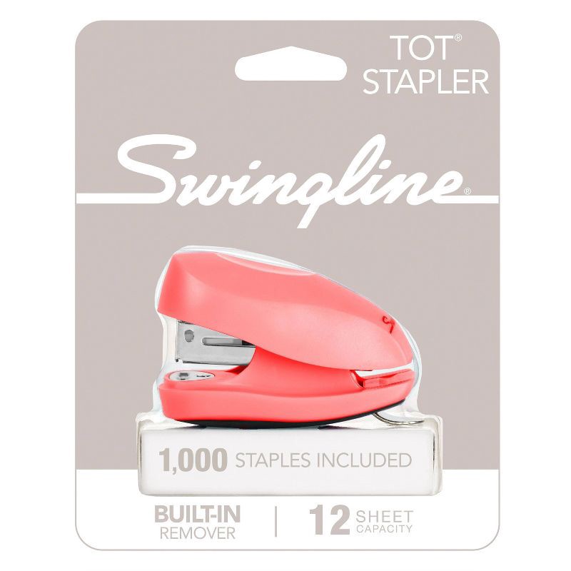 slide 1 of 11, Swingline Tot Mini Stapler (Color Will Vary): Smallest Kids Stapler, 12 Sheet Capacity, Metal & Plastic, Multicolor, 1 ct