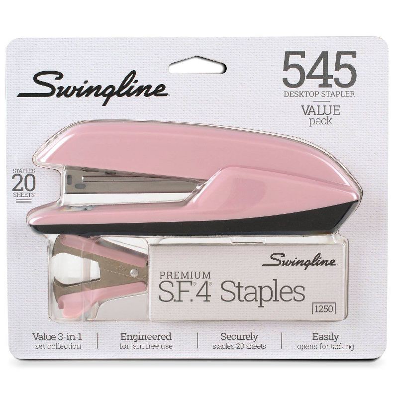 slide 7 of 12, Swingline 3-in-1 Stapler Set 1ct (Color Will Vary): Non-Powered Desk Tool, 15 Sheet Capacity, Metal & Plastic, Black, 1 ct, 15 sheets