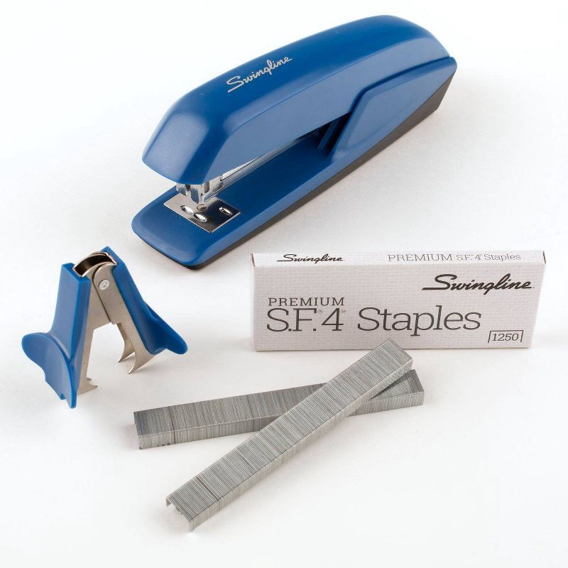 slide 5 of 12, Swingline 3-in-1 Stapler Set 1ct (Color Will Vary): Non-Powered Desk Tool, 15 Sheet Capacity, Metal & Plastic, Black, 1 ct, 15 sheets
