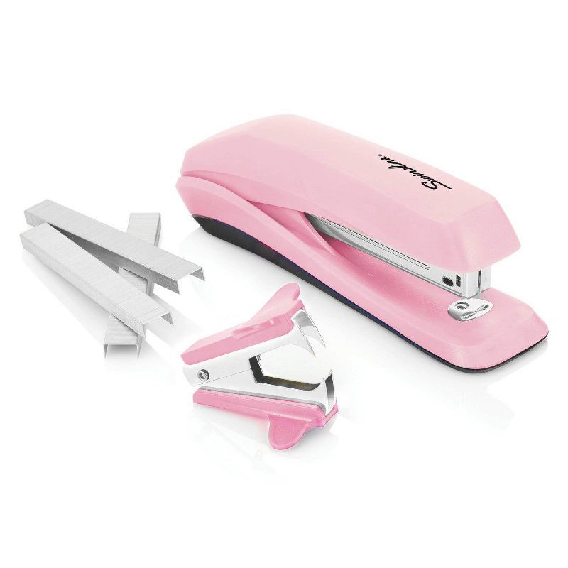 slide 5 of 12, Swingline 3-in-1 Stapler Set 1ct (Color Will Vary): Non-Powered Desk Tool, 15 Sheet Capacity, Metal & Plastic, Black, 1 ct, 15 sheets