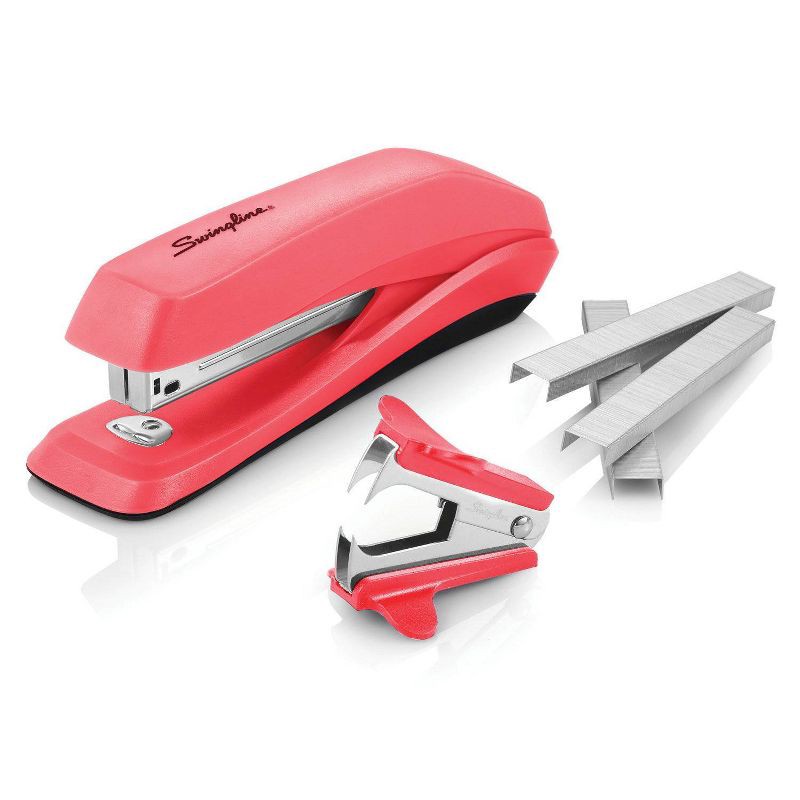 slide 11 of 12, Swingline 3-in-1 Stapler Set 1ct (Color Will Vary): Non-Powered Desk Tool, 15 Sheet Capacity, Metal & Plastic, Black, 1 ct, 15 sheets