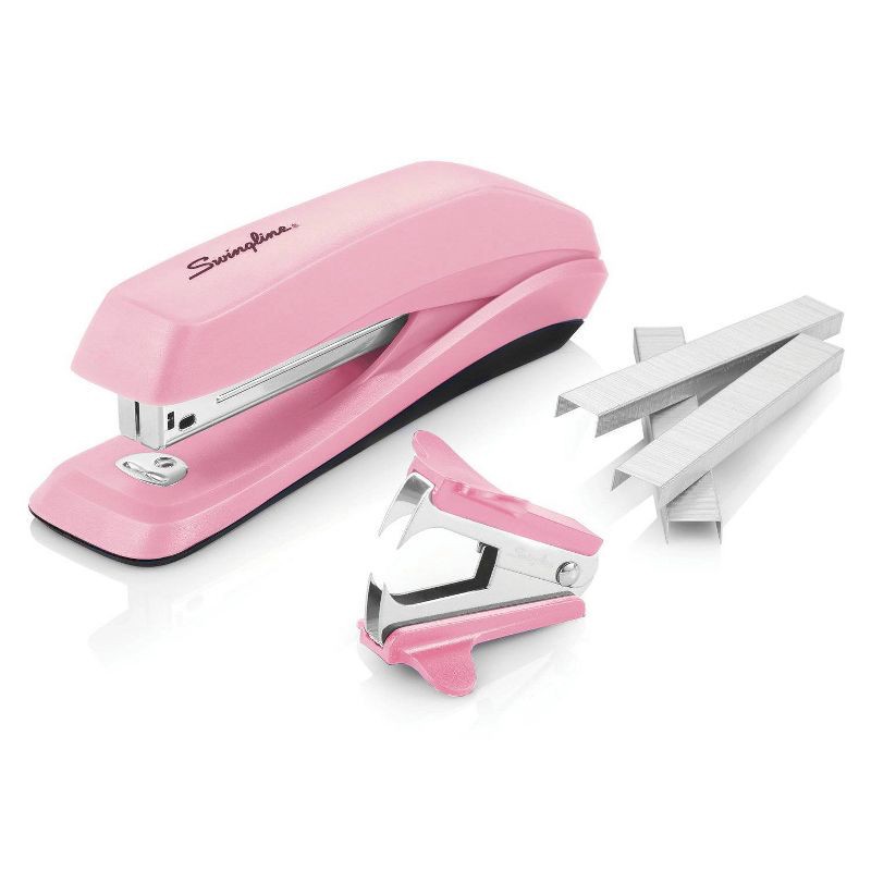 slide 3 of 12, Swingline 3-in-1 Stapler Set 1ct (Color Will Vary): Non-Powered Desk Tool, 15 Sheet Capacity, Metal & Plastic, Black, 1 ct, 15 sheets