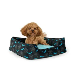 Pet Halloween Thrills & Chills® Halloween Bats Cuddler Dog Bed, Onesize 18 In L X 20 In W
