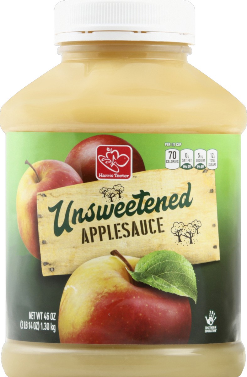 slide 2 of 2, Harris Teeter Applesauce - Unsweetened, 46 oz