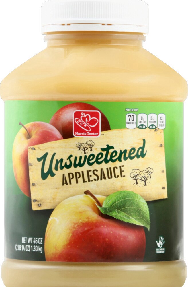 slide 1 of 2, Harris Teeter Applesauce - Unsweetened, 46 oz