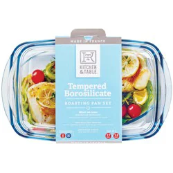 Kitchen & Table by H-E-B Tempered Borosilicate Roasting Pan Set