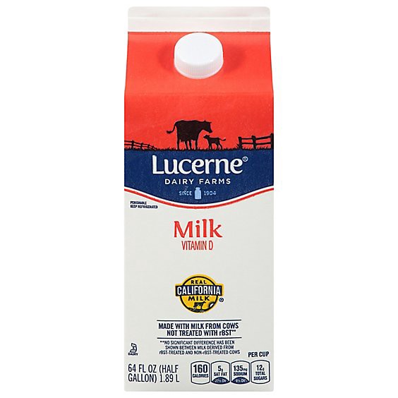 slide 1 of 1, Lucerne Milk - Half Gallon (Container May Vary), 64 fl oz