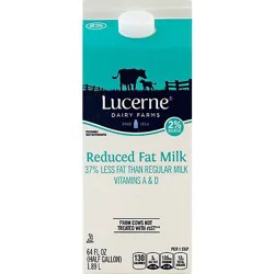 Lucerne Milk Reduced Fat 2% Milkfat - 64 Fl. Oz. (Package May Vary)