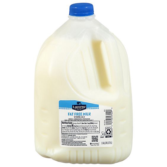 slide 1 of 1, Lucerne Milk Fat Free 1 Gallon - 128 Fl. Oz., 1 gal