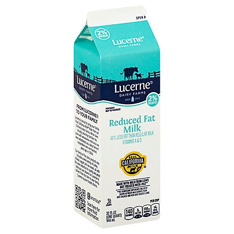 slide 1 of 1, Lucerne Dairy Farms Lucerne Milk Reduced Fat 2% - 1 Quart, 1 qt