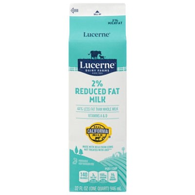 slide 1 of 1, Lucerne Milk Reduced Fat 2% - 1 Quart, 1 qt