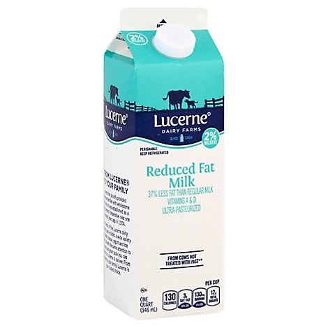 slide 1 of 1, Lucerne Milk Reduced Fat 2%, 1 qt