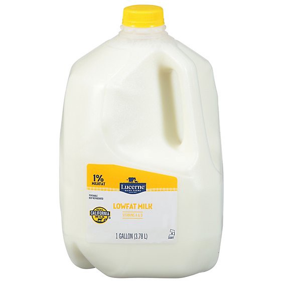 slide 1 of 1, Lucerne Milk Lowfat 1% Milkfat 1 Gallon - 128 Fl. Oz., 1 gal