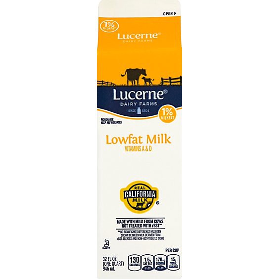 slide 1 of 1, Lucerne Milk Lowfat 1% - 1 Quart, 1 qt