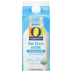 O Organics Fat Free Milk 0% Milkfat - Half Gallon
