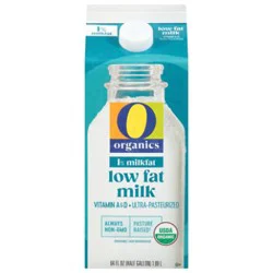 O Organics Milk Low Fat 1% Milkfat - Half Gallon