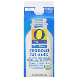 O Organics Milk Reduced Fat 2% Milkfat - Half Gallon