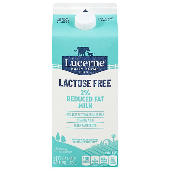slide 1 of 1, Lucerne Milk Reduced Fat Lactose Free - 64 Fl. Oz., 1 ct
