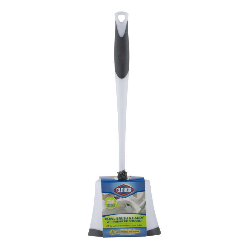 slide 6 of 6, Clorox Corner Toilet Brush & Holder, 1 ct