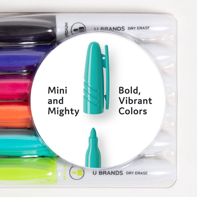 slide 6 of 6, U Brands 6ct Mini Dry Erase Markers Fashion Colors, 6 ct