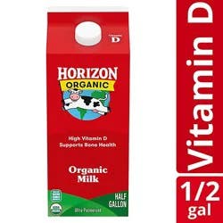 Horizon Organic High Vitamin D Milk Carton - 0.5 Gallon