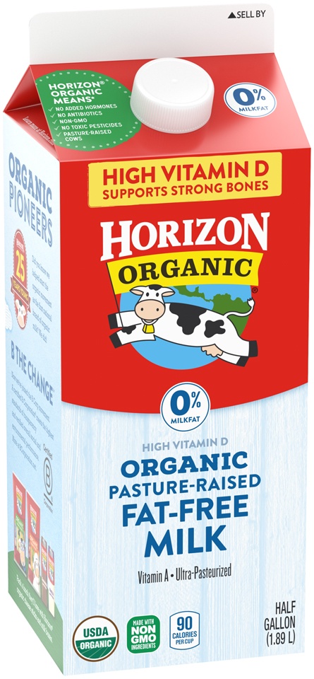 slide 2 of 8, Horizon Organic Nonfat Milk, High Vitamin D, Half Gallon, 