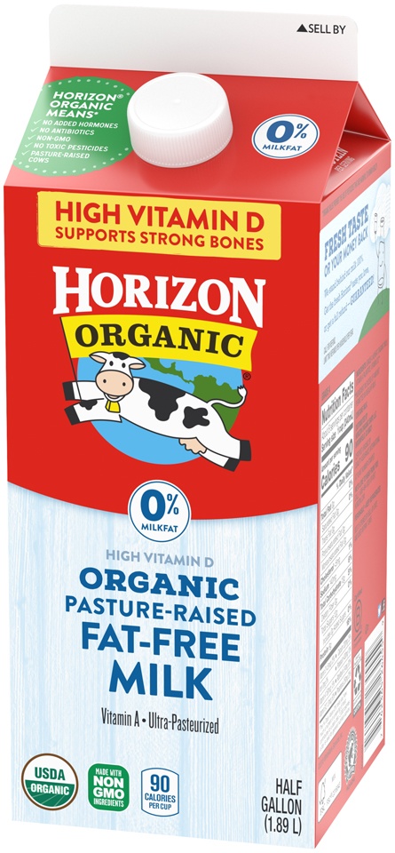 slide 3 of 8, Horizon Organic Nonfat Milk, High Vitamin D, Half Gallon, 