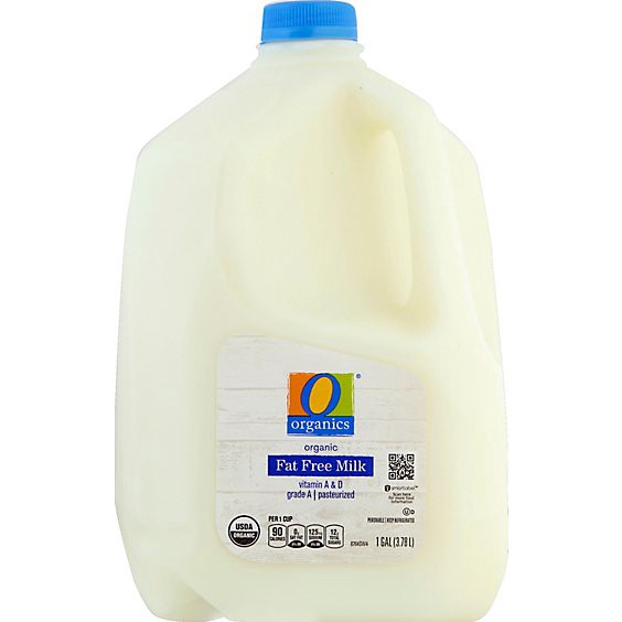 slide 1 of 1, O Organics Organic Fat Free Milk - 1 Gallon, 1 gal