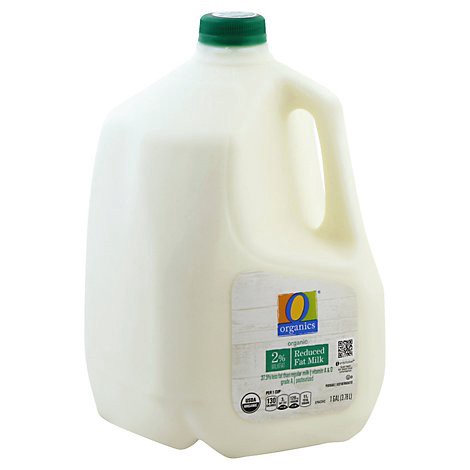 slide 1 of 1, O Organics Organic Milk Reduced Fat 2% Milkfat - 1 Gallon, 1 gal