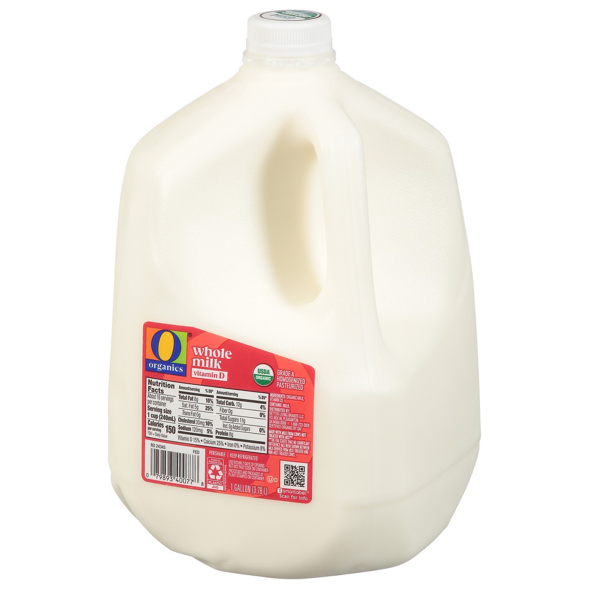 slide 8 of 14, O Organics Whole Milk With Vitamin D - 1 Gallon, 1 gal