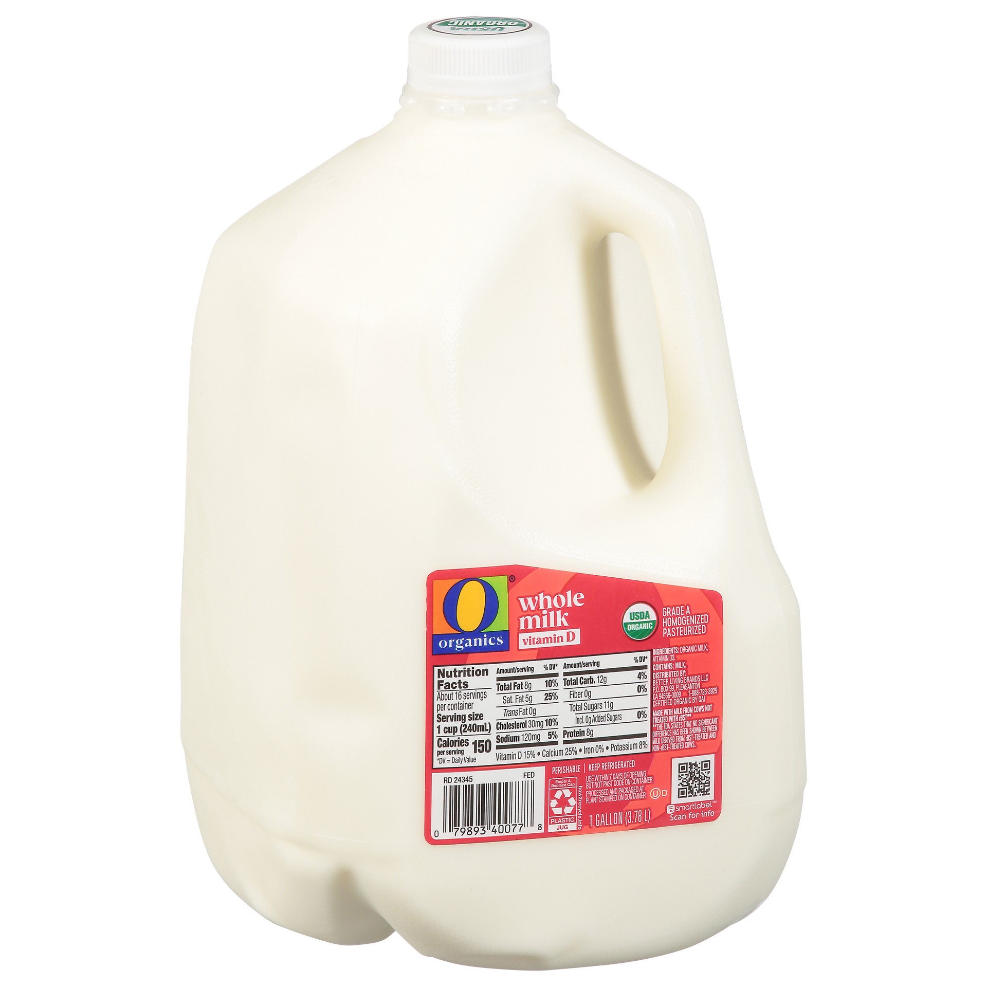 slide 13 of 14, O Organics Whole Milk With Vitamin D - 1 Gallon, 1 gal