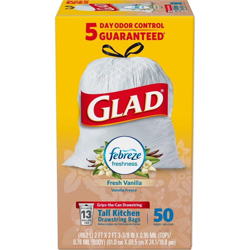 Glad Tall Kitchen 5 Day OdorShield Trash Bags With Febreze