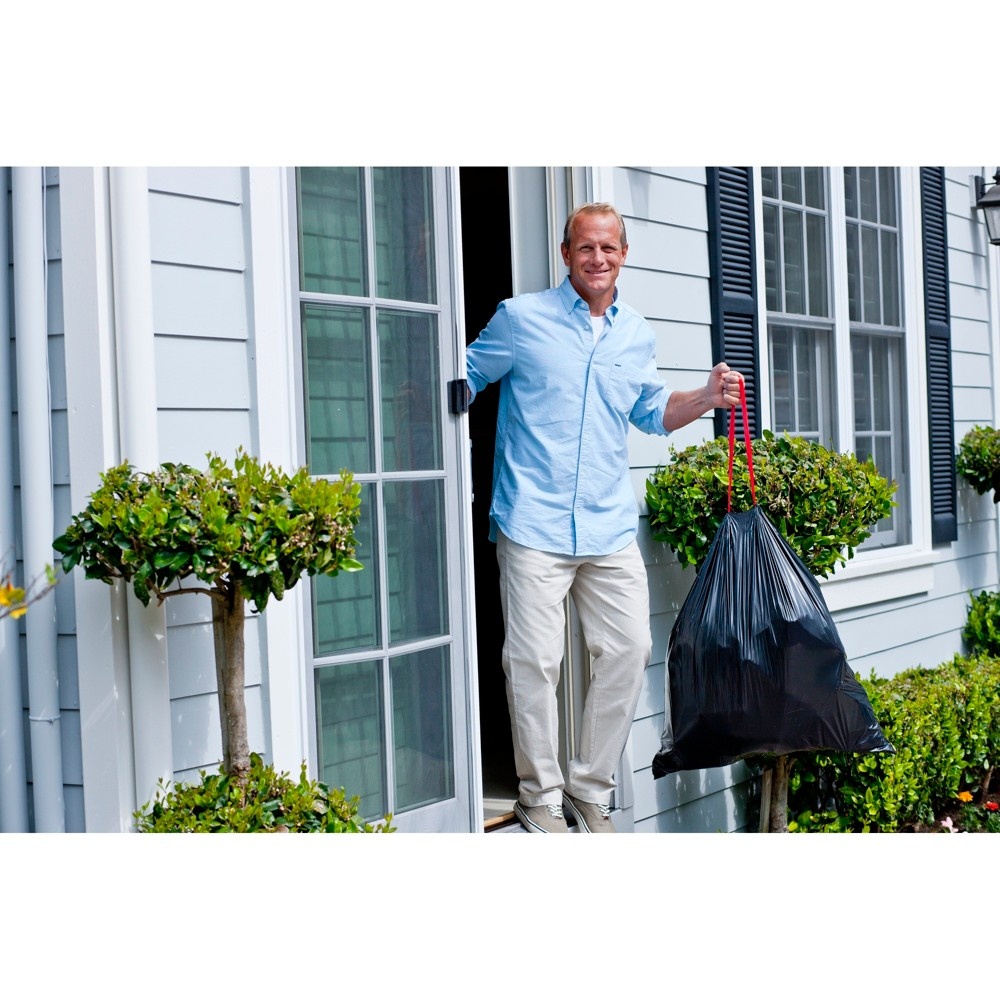 slide 2 of 5, Glad Large Drawstring Trash Bags + OdorShield Black Trash Bags - Febreze Fresh Clean, 30 gal, 34 ct