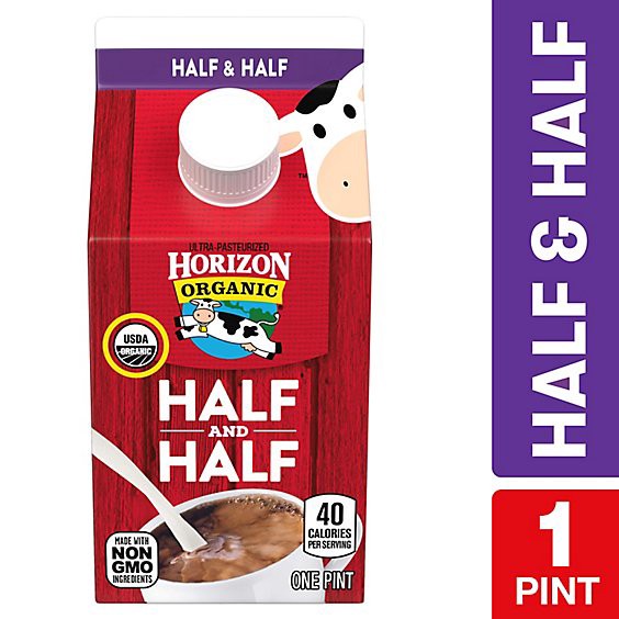 slide 1 of 1, Horizon Organic Half & Half Carton - 1 Pint, 16 fl oz