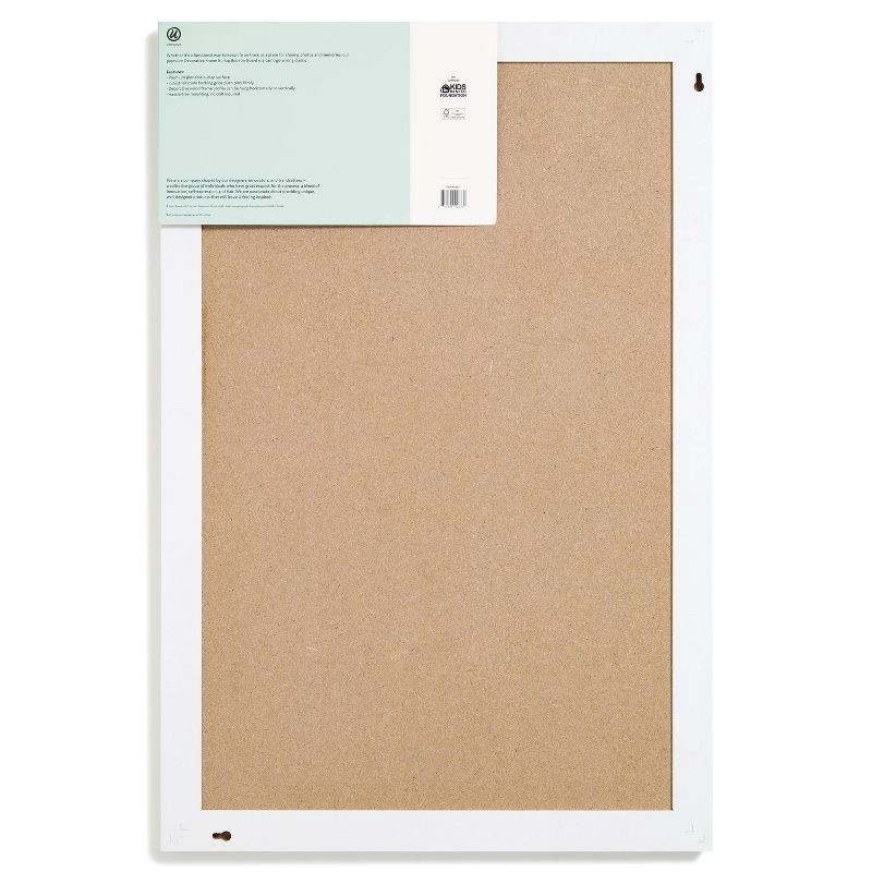 slide 4 of 4, U Brands 20"x 30" Burlap Bulletin Board White Wood Frame: Cork Board for Wall, Presentation Board, Wall Mount, 1 ct