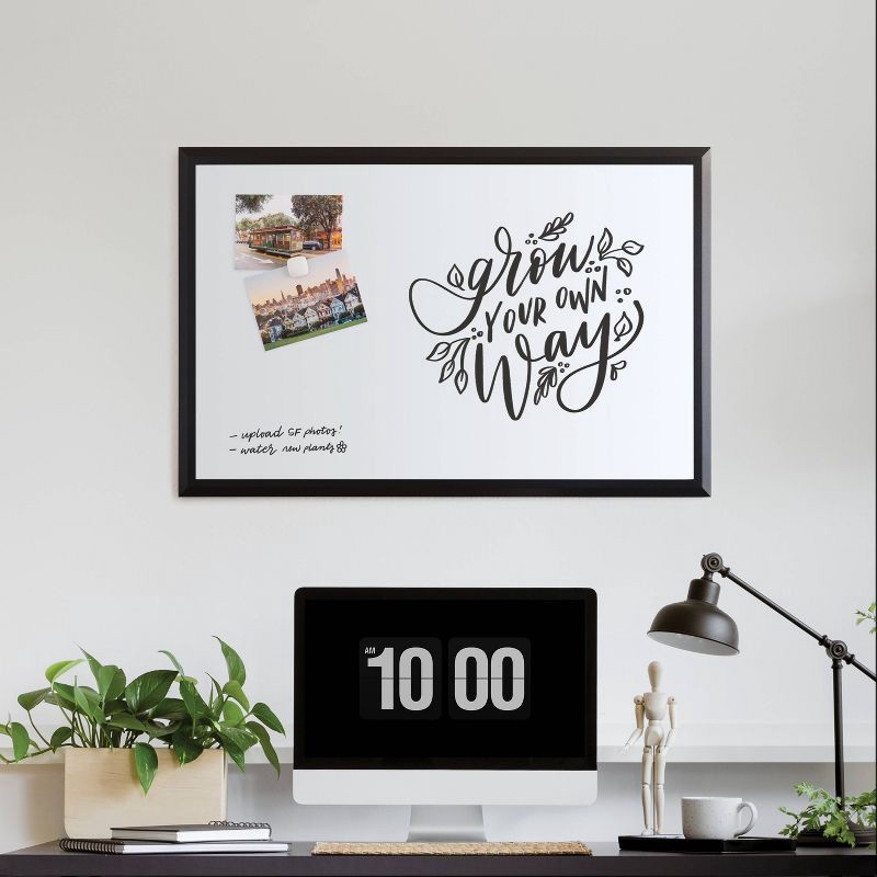 slide 2 of 5, U Brands 23"x35" Magnetic Dry Erase Board Black Wood Frame with Marker, 1 ct