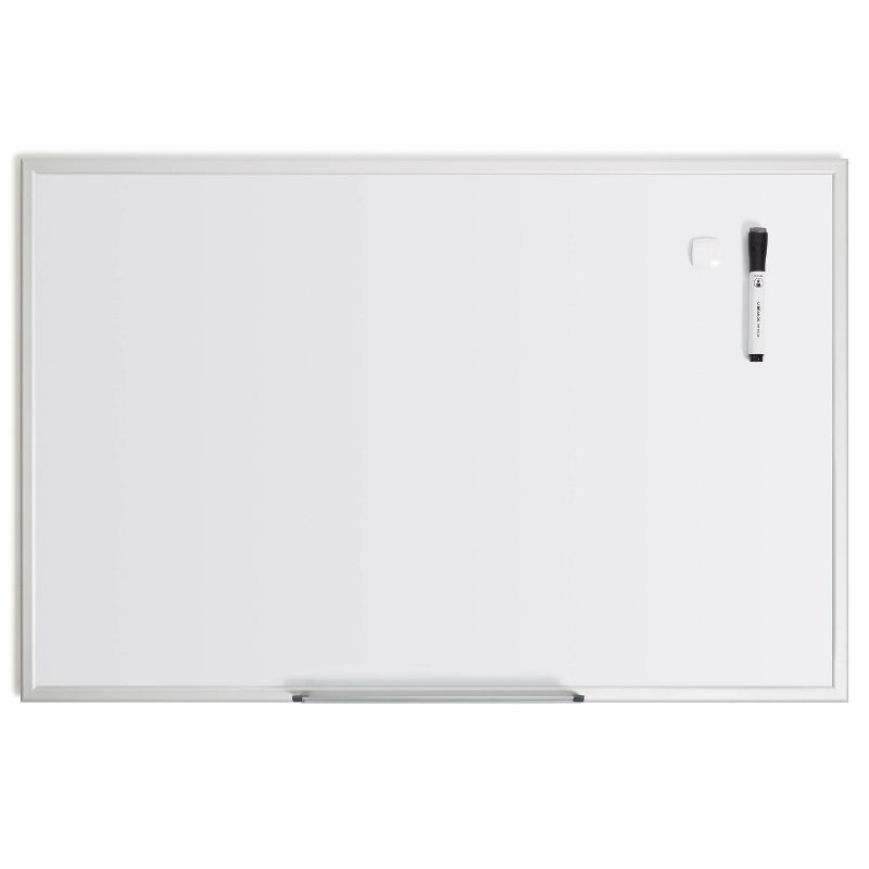 slide 4 of 5, U Brands 23"x35" Magnetic Dry Erase Board with Marker Silver Frame: Large Wall Mount Whiteboard, Steel & Aluminum, 1 ct