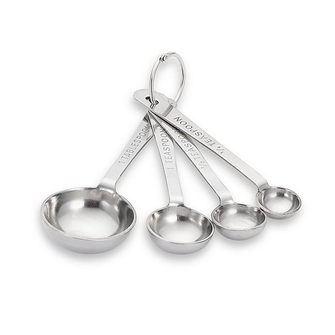 slide 1 of 1, SALT Stainless Steel Measuring Spoon Set, 4 ct