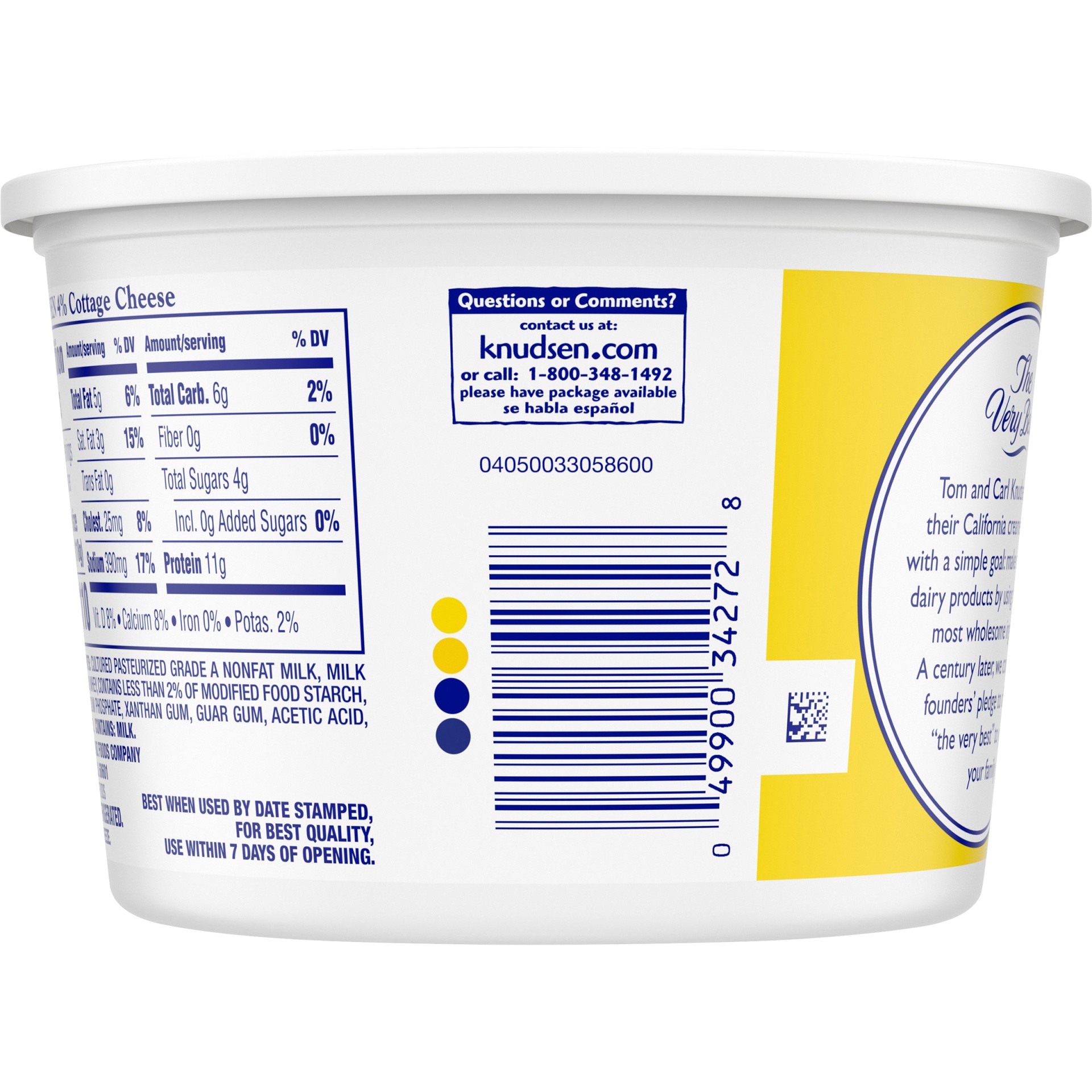 slide 8 of 10, Knudsen Small Curd Cottage Cheese with 4% Milkfat, 16 oz Tub, 