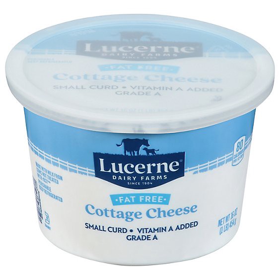 slide 1 of 1, Lucerne Cheese Cottage Small Curd Fat Free - 16 Oz, 16 oz