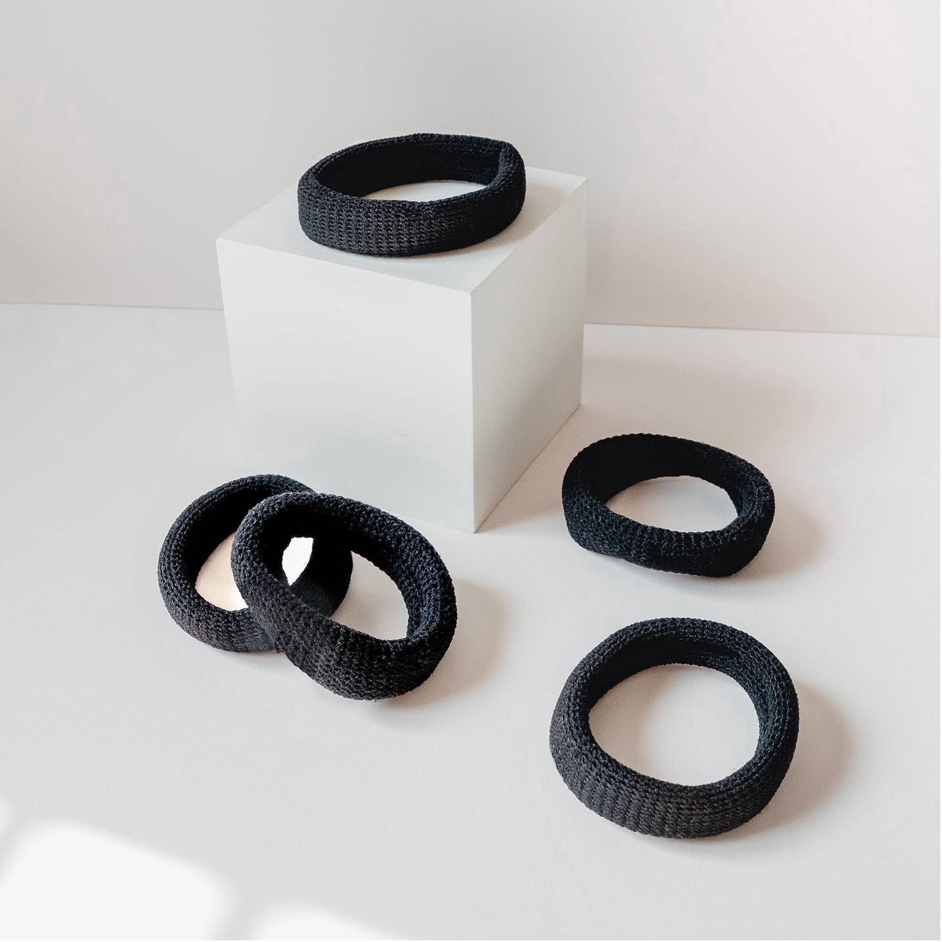 slide 9 of 9, Gimme Beauty Thick Hair Bands - Black - 6ct, 6 ct